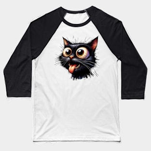 SILLY FUNNY BLACK CATS Baseball T-Shirt